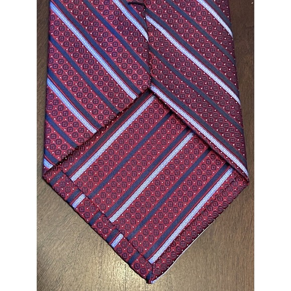 Burma Bibas Red Blue 100% Silk Men’s Neck Tie Made In China - Picture 2 of 9